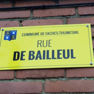 Plaque de rue personnalisée Commune Faches-Thumesnil